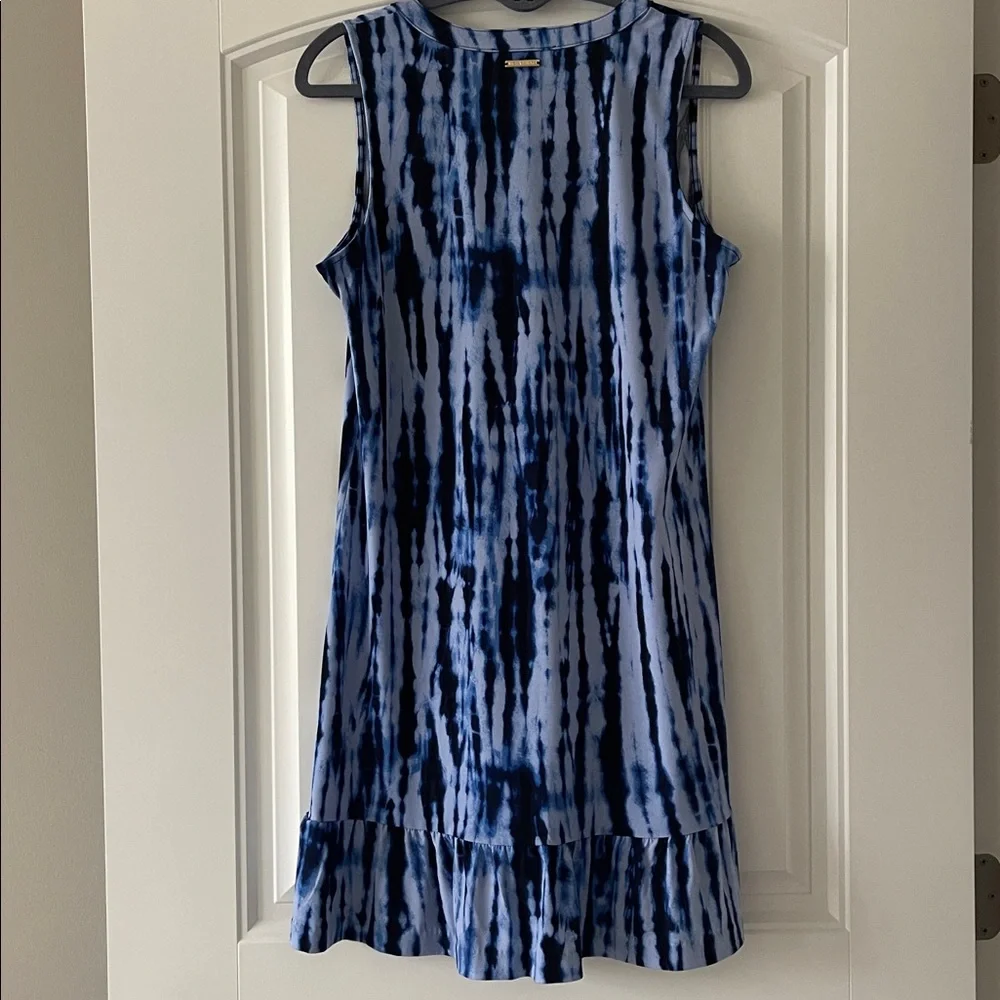 Michael Kors Sleeveless Blue Shift‎ Dress Ruffle Medium